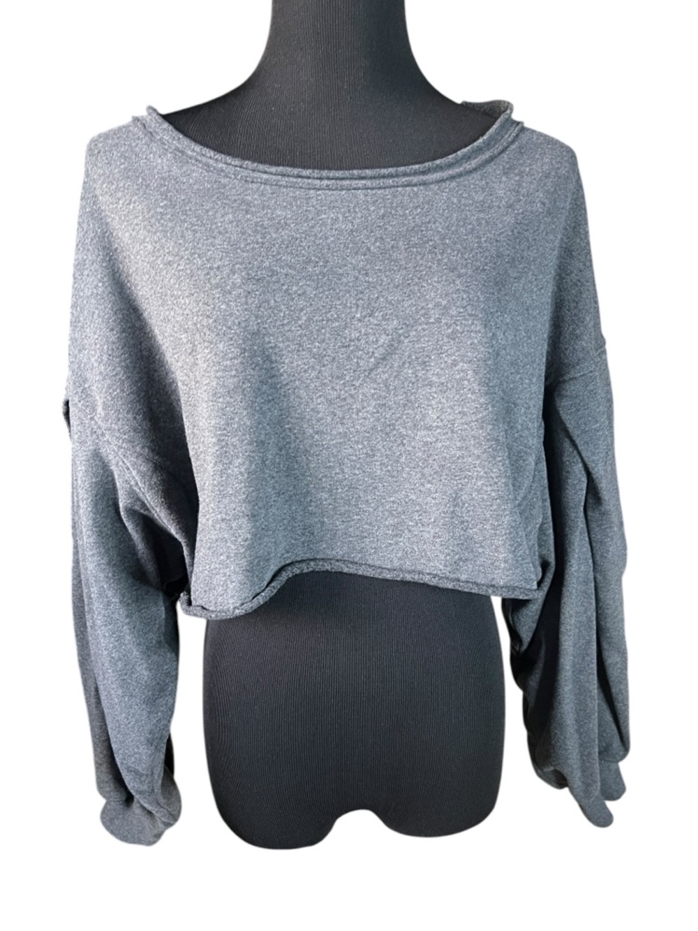 Free People Movement Cropped Sweatshirt Gray Oversized Slouchy Athleisure Size M
